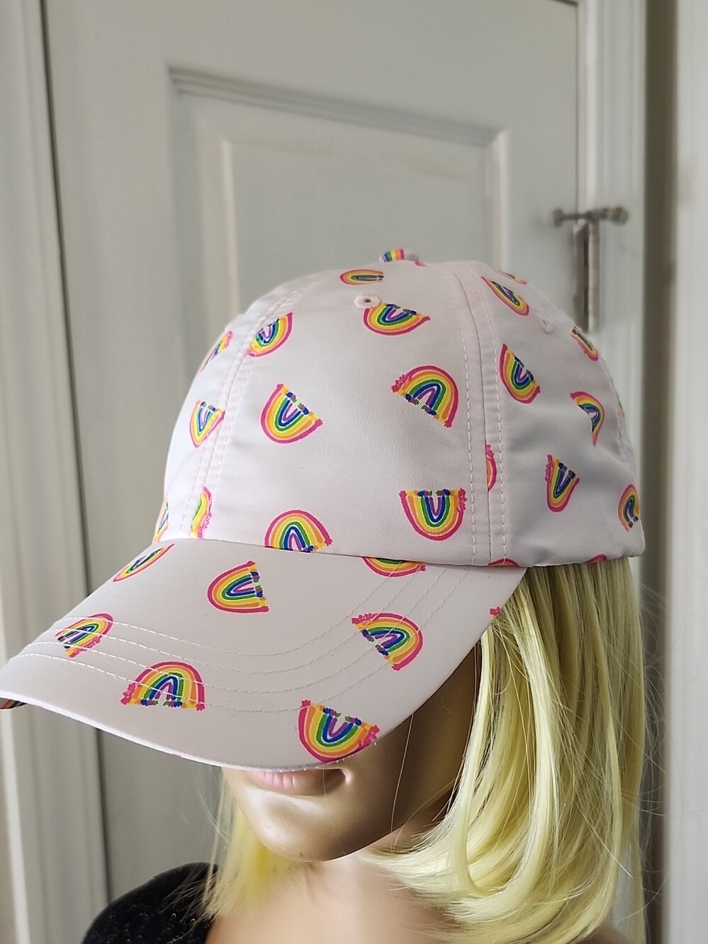New Lilly Pulitzer White Rainbow Adjustable Baseball Cap